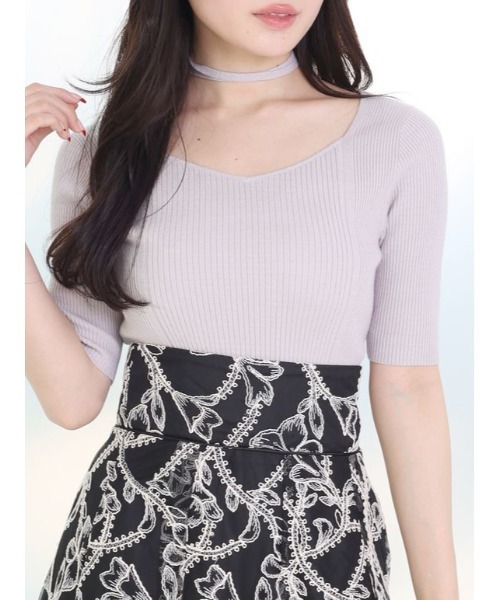 MERCURYDUO（マーキュリーデュオ）の「マルチウェイストラップコンパクトリブニット（ニット/セーター・レディース・ブラック/パープル/オフホワイト/ベージュ・FREE）」の4枚目の写真