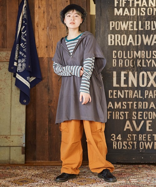 CUBE SUGAR（キューブシュガー）の「ミニ裏毛スウェットフーディビッグベスト（ベスト・レディース・オレンジ/ナチュラル/ヘザーチャコール/ブルー・M）」の21枚目の写真