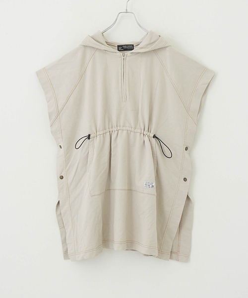 CUBE SUGAR（キューブシュガー）の「ミニ裏毛スウェットフーディビッグベスト（ベスト・レディース・オレンジ/ナチュラル/ヘザーチャコール/ブルー・M）」の16枚目の写真