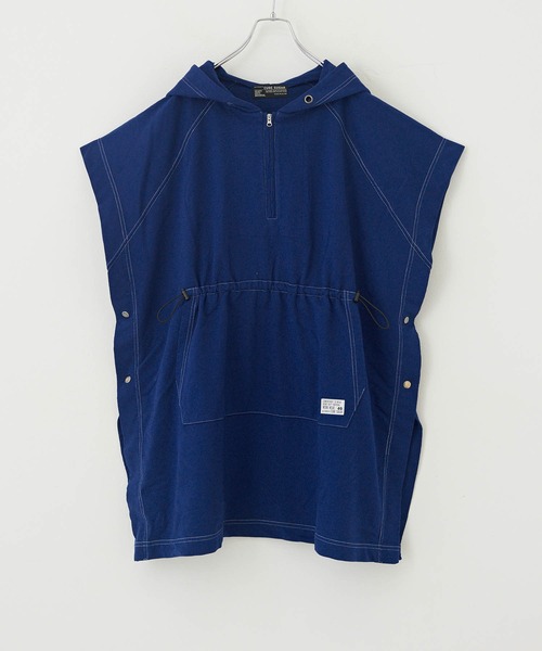 CUBE SUGAR（キューブシュガー）の「ミニ裏毛スウェットフーディビッグベスト（ベスト・レディース・オレンジ/ナチュラル/ヘザーチャコール/ブルー・M）」の12枚目の写真