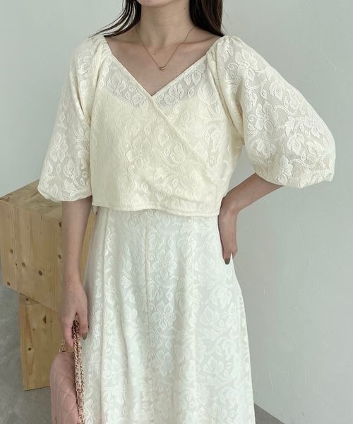 mysty woman（ミスティウーマン）の「レースボレロキャミワンピース2P 963003（ワンピース・レディース・アイボリー/マスタード/モカ・FREE）」の13枚目の写真