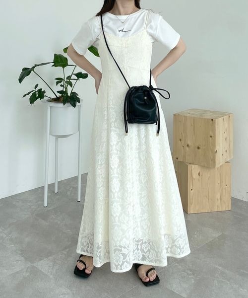 mysty woman（ミスティウーマン）の「レースボレロキャミワンピース2P 963003（ワンピース・レディース・アイボリー/マスタード/モカ・FREE）」の14枚目の写真