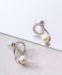 MOSSEL NEW YORK（モシェルニューヨーク）の「ANTERO/ DEVANA　ラインストーン＆パール 2WAYデザインピアス（ピアス（両耳用））」