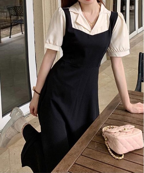 Burner（バーナー）の「【OKUOKU　0909】 ジャンパースカート / ワンピース oku-overall-719127932626-2898 U（ワンピース・レディース・ブラック・L/M）」の5枚目の写真