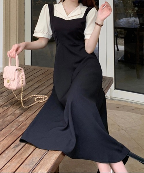 Burner（バーナー）の「【OKUOKU　0909】 ジャンパースカート / ワンピース oku-overall-719127932626-2898 U（ワンピース・レディース・ブラック・L/M）」の4枚目の写真