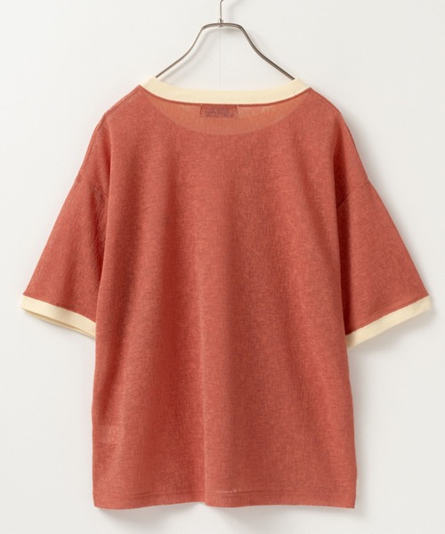 BEVERLY HILLS POLO CLUB(ビバリーヒルズポロクラブ)の「BEVERLY HILLS POLO CLUB ビバリーヒルズポロクラブ リンガー配色シアーTシャツ(Tシャツ/カットソー・レディース・グリーン/オレンジ/サックスブルー/チャコール・L/M)」の10枚目の写真