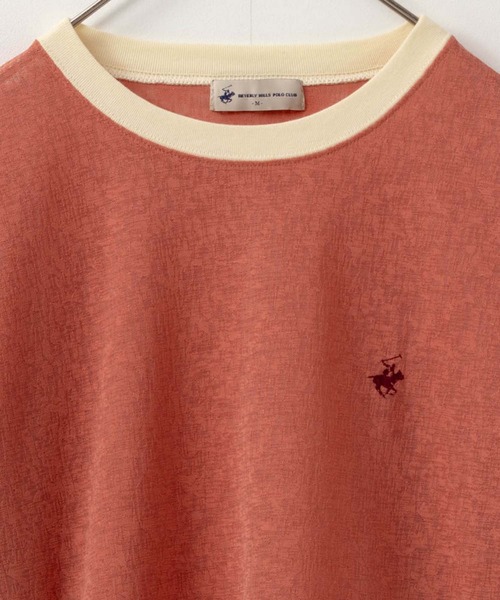 BEVERLY HILLS POLO CLUB(ビバリーヒルズポロクラブ)の「BEVERLY HILLS POLO CLUB ビバリーヒルズポロクラブ リンガー配色シアーTシャツ(Tシャツ/カットソー・レディース・グリーン/オレンジ/サックスブルー/チャコール・L/M)」の5枚目の写真
