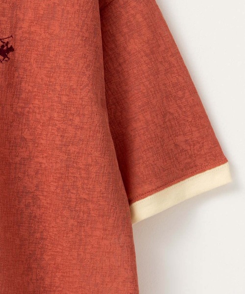 BEVERLY HILLS POLO CLUB(ビバリーヒルズポロクラブ)の「BEVERLY HILLS POLO CLUB ビバリーヒルズポロクラブ リンガー配色シアーTシャツ(Tシャツ/カットソー・レディース・グリーン/オレンジ/サックスブルー/チャコール・L/M)」の6枚目の写真