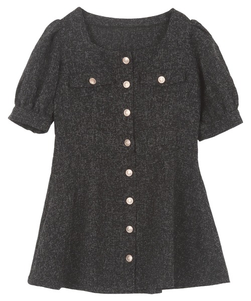 KOBE LETTUCE（コウベレタス）の「ツイードスクエアネックチュニック（チュニック・レディース・オフホワイト/ブラック/ベージュ・M）」の9枚目の写真