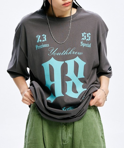ALAND(エーランド)の「YOUTHKREW/SナンバーラウンドT 2970882(Tシャツ/カットソー・レディース・ブラック/ホワイト/チャコール・FREE)」の3枚目の写真