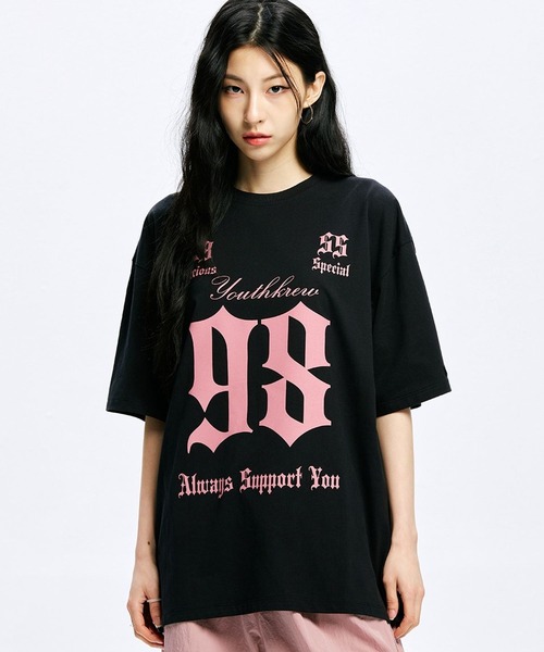 ALAND(エーランド)の「YOUTHKREW/SナンバーラウンドT 2970882(Tシャツ/カットソー・レディース・ブラック/ホワイト/チャコール・FREE)」の6枚目の写真