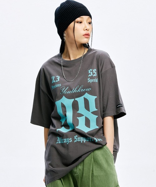ALAND(エーランド)の「YOUTHKREW/SナンバーラウンドT 2970882(Tシャツ/カットソー・レディース・ブラック/ホワイト/チャコール・FREE)」の11枚目の写真