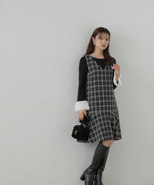 PROPORTION BODY DRESSING(プロポーションボディドレッシング)の「ケミカルレースフレアスリーブテレコ / 1213260801(Tシャツ/カットソー・レディース・オフホワイト/ブラック/グレー・MEDIUM/SMALL)」の5枚目の写真