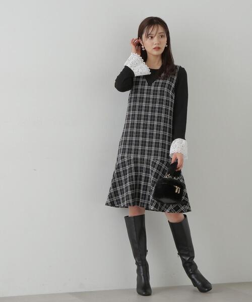 PROPORTION BODY DRESSING(プロポーションボディドレッシング)の「ケミカルレースフレアスリーブテレコ / 1213260801(Tシャツ/カットソー・レディース・オフホワイト/ブラック/グレー・MEDIUM/SMALL)」の6枚目の写真