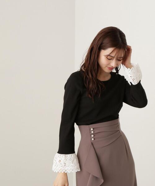 PROPORTION BODY DRESSING(プロポーションボディドレッシング)の「ケミカルレースフレアスリーブテレコ / 1213260801(Tシャツ/カットソー・レディース・オフホワイト/ブラック/グレー・MEDIUM/SMALL)」の7枚目の写真