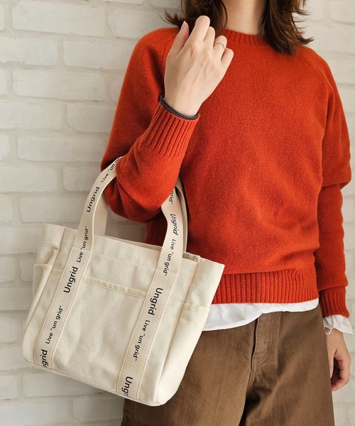 Ungrid（アングリッド）の「【Ungrid/アングリッド】キャンバス ロゴテープミニトートバッグ（トートバッグ・レディース・アイボリー/ブラック/ブラック系その他・FREE）」の17枚目の写真