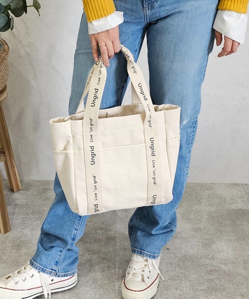 Ungrid（アングリッド）の「【Ungrid/アングリッド】キャンバス ロゴテープミニトートバッグ（トートバッグ・レディース・アイボリー/ブラック/ブラック系その他・FREE）」の22枚目の写真