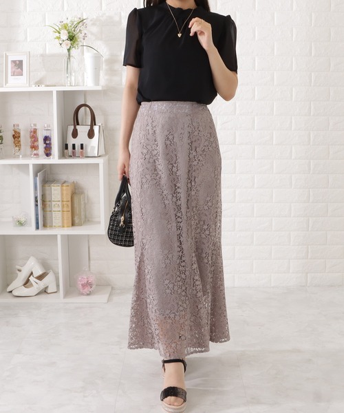 Lace Ladies(レースレディース)の「プチハイネックフレアスリーブ半袖ブラウス(シャツ/ブラウス・レディース・ブラック/ベージュ/ホワイト/ネイビー/グレー・S/FREE)」の16枚目の写真