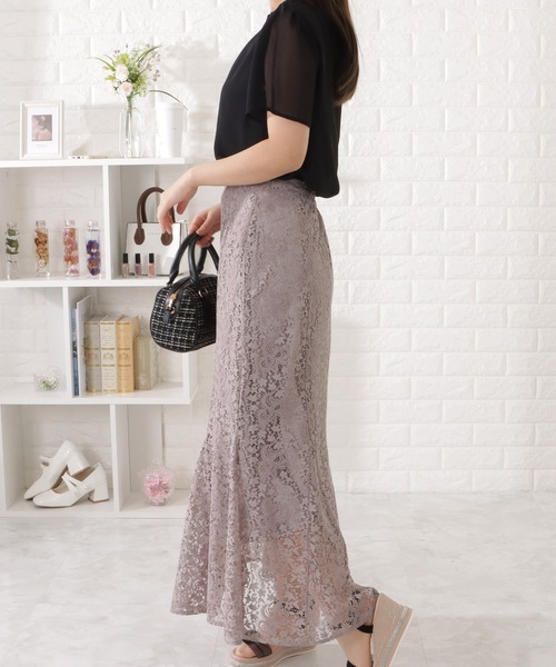 Lace Ladies(レースレディース)の「プチハイネックフレアスリーブ半袖ブラウス(シャツ/ブラウス・レディース・ブラック/ベージュ/ホワイト/ネイビー/グレー・S/FREE)」の17枚目の写真