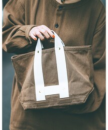 MASTER&Co（マスターアンドコー）の「MASTER&Co.× fennica / 別注 本間織布 ヘリンボーントートバッグ RAIL MAN BAG Sサイズ（トートバッグ）」