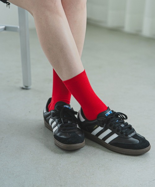 bohmal（ボマール）の「推し活カラーリブソックス（ソックス/靴下・レディース・ブルー/オレンジ/オフホワイト/イエロー/レッド/ブラック/ピンク/ライム・FREE）」の2枚目の写真