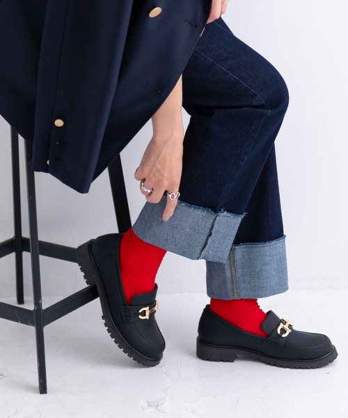 bohmal（ボマール）の「推し活カラーリブソックス（ソックス/靴下・レディース・ブルー/オレンジ/オフホワイト/イエロー/レッド/ブラック/ピンク/ライム・FREE）」の9枚目の写真