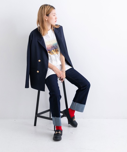 bohmal（ボマール）の「推し活カラーリブソックス（ソックス/靴下・レディース・ブルー/オレンジ/オフホワイト/イエロー/レッド/ブラック/ピンク/ライム・FREE）」の10枚目の写真