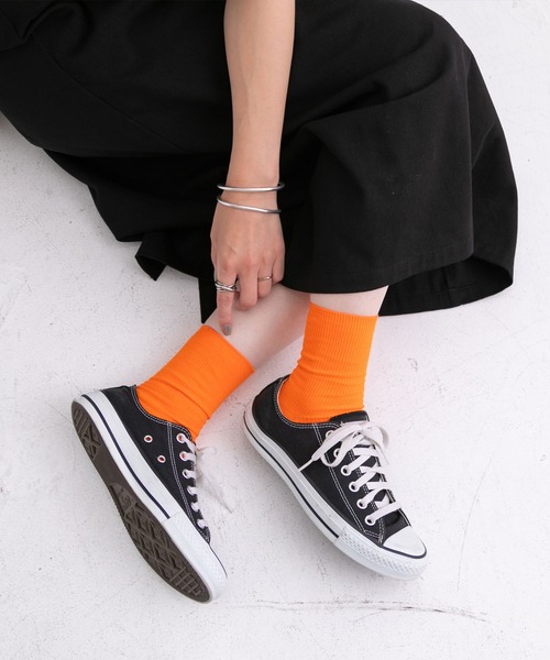 bohmal（ボマール）の「推し活カラーリブソックス（ソックス/靴下・レディース・ブルー/オレンジ/オフホワイト/イエロー/レッド/ブラック/ピンク/ライム・FREE）」の18枚目の写真