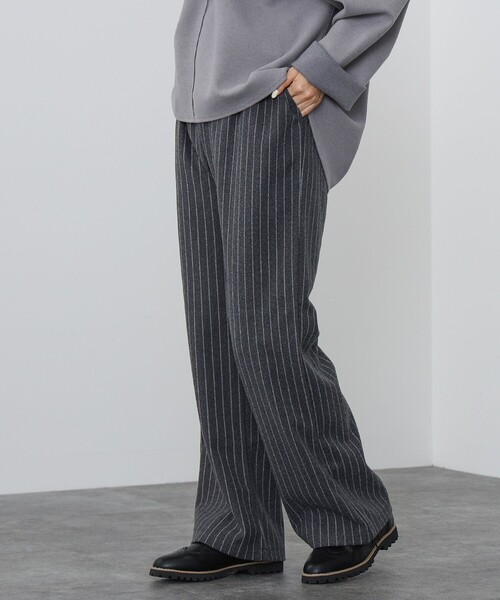 BEAMS HEART(ビームスハート)の「BEAMS HEART / ストライプ イージーパンツ(その他パンツ・レディース・ブラック/ブラウン/グレー・FREE)」の2枚目の写真