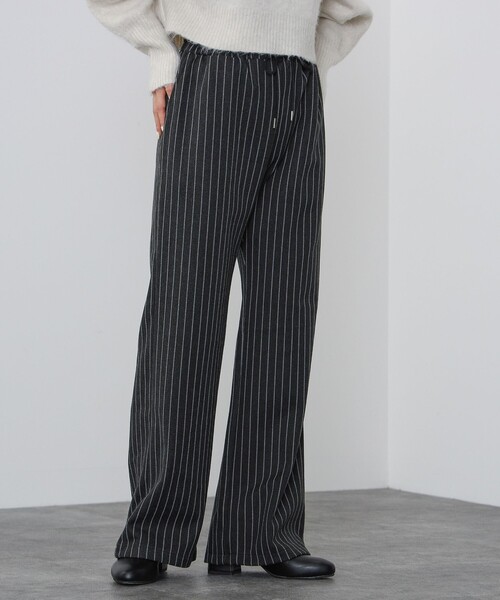 BEAMS HEART(ビームスハート)の「BEAMS HEART / ストライプ イージーパンツ(その他パンツ・レディース・ブラック/ブラウン/グレー・FREE)」の1枚目の写真