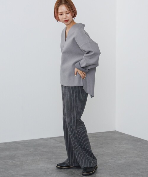 BEAMS HEART(ビームスハート)の「BEAMS HEART / ストライプ イージーパンツ(その他パンツ・レディース・ブラック/ブラウン/グレー・FREE)」の5枚目の写真