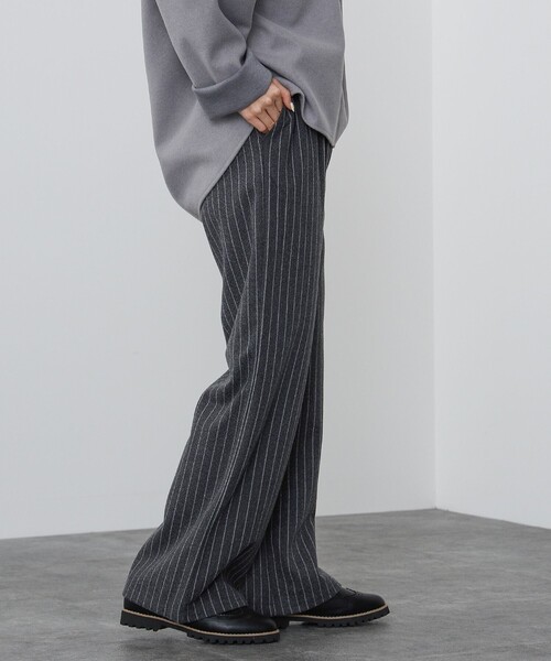 BEAMS HEART(ビームスハート)の「BEAMS HEART / ストライプ イージーパンツ(その他パンツ・レディース・ブラック/ブラウン/グレー・FREE)」の7枚目の写真