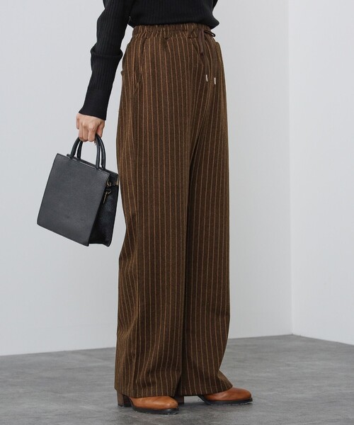 BEAMS HEART(ビームスハート)の「BEAMS HEART / ストライプ イージーパンツ(その他パンツ・レディース・ブラック/ブラウン/グレー・FREE)」の10枚目の写真