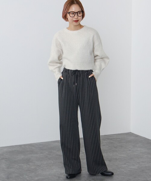 BEAMS HEART(ビームスハート)の「BEAMS HEART / ストライプ イージーパンツ(その他パンツ・レディース・ブラック/ブラウン/グレー・FREE)」の12枚目の写真