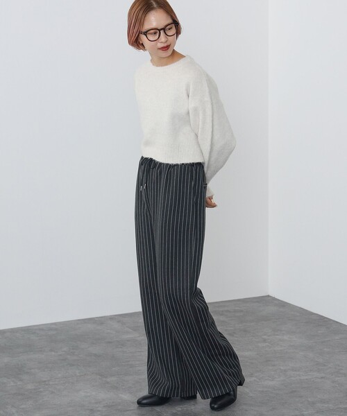 BEAMS HEART(ビームスハート)の「BEAMS HEART / ストライプ イージーパンツ(その他パンツ・レディース・ブラック/ブラウン/グレー・FREE)」の13枚目の写真