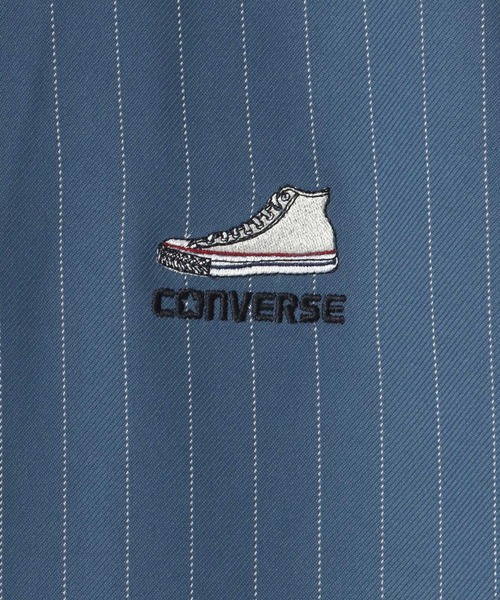 CONVERSE(コンバース)の「CONVERSE/コンバース オーバーサイズ ツイル ロゴ ワンポイント刺繍 無地 ストライプ レギュラーカラーシャツ/レディース メンズ(シャツ/ブラウス・メンズ・ブラック系その他/ブルー系その他/ホワイト/チャコール・M/LL/L)」の22枚目の写真