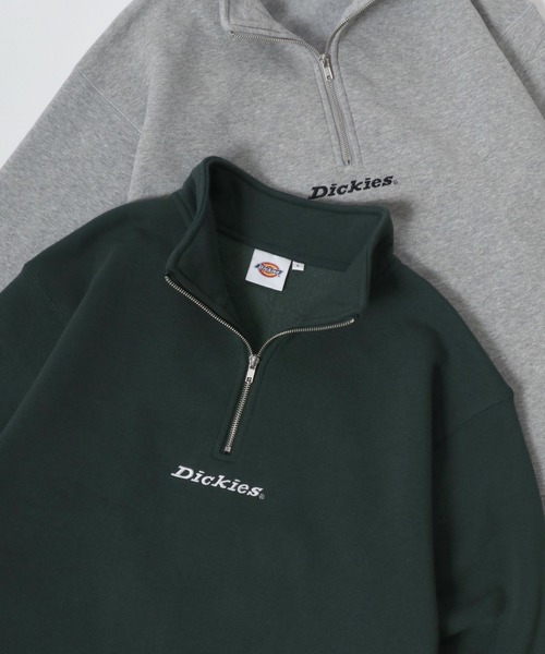 Dickies(ディッキーズ)の「Dickies/ディッキーズ 別注 オーバーサイズ 裏起毛 ロゴ ワンポイント刺繍 ハーフジップ スウェット トレーナー/長袖 トップス プルオーバー/レディース メンズ(スウェット・メンズ・ブラック/ネイビー/ダークグリーン/ホワイト/アッシュグレー/グレー・M/XL/L)」の6枚目の写真