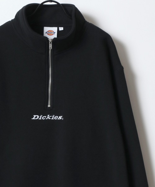 Dickies(ディッキーズ)の「Dickies/ディッキーズ 別注 オーバーサイズ 裏起毛 ロゴ ワンポイント刺繍 ハーフジップ スウェット トレーナー/長袖 トップス プルオーバー/レディース メンズ(スウェット・メンズ・ブラック/ネイビー/ダークグリーン/ホワイト/アッシュグレー/グレー・M/XL/L)」の8枚目の写真