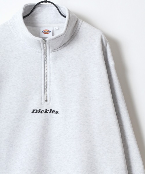 Dickies(ディッキーズ)の「Dickies/ディッキーズ 別注 オーバーサイズ 裏起毛 ロゴ ワンポイント刺繍 ハーフジップ スウェット トレーナー/長袖 トップス プルオーバー/レディース メンズ(スウェット・メンズ・ブラック/ネイビー/ダークグリーン/ホワイト/アッシュグレー/グレー・M/XL/L)」の9枚目の写真