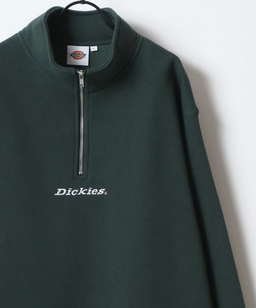 Dickies(ディッキーズ)の「Dickies/ディッキーズ 別注 オーバーサイズ 裏起毛 ロゴ ワンポイント刺繍 ハーフジップ スウェット トレーナー/長袖 トップス プルオーバー/レディース メンズ(スウェット・メンズ・ブラック/ネイビー/ダークグリーン/ホワイト/アッシュグレー/グレー・M/XL/L)」の11枚目の写真