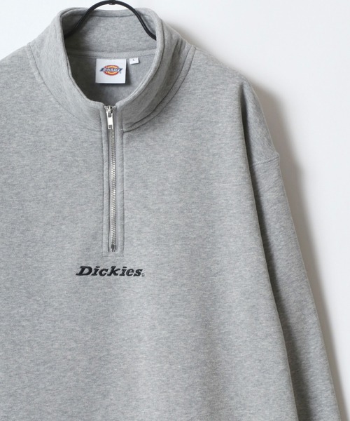 Dickies(ディッキーズ)の「Dickies/ディッキーズ 別注 オーバーサイズ 裏起毛 ロゴ ワンポイント刺繍 ハーフジップ スウェット トレーナー/長袖 トップス プルオーバー/レディース メンズ(スウェット・メンズ・ブラック/ネイビー/ダークグリーン/ホワイト/アッシュグレー/グレー・M/XL/L)」の10枚目の写真