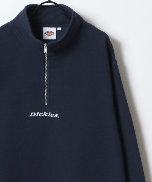 Dickies(ディッキーズ)の「Dickies/ディッキーズ 別注 オーバーサイズ 裏起毛 ロゴ ワンポイント刺繍 ハーフジップ スウェット トレーナー/長袖 トップス プルオーバー/レディース メンズ(スウェット・メンズ・ブラック/ネイビー/ダークグリーン/ホワイト/アッシュグレー/グレー・M/XL/L)」の12枚目の写真
