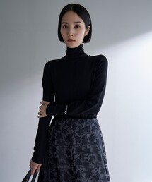 【暖かさ&着心地の良さで大ヒット】コットンカシミヤ タートルネックカットソー