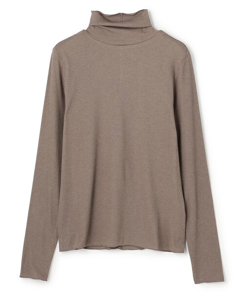 UNFILO（アンフィーロ）の「【暖かさ＆着心地の良さで大ヒット】コットンカシミヤ タートルネックカットソー（Tシャツ/カットソー・レディース・ブラック系1/ブルー系/グレー系/ホワイト系/ベージュ系/ダルブルー系/ライトイエロー系/ブラック系2/ベージュ系1/ブラック系/黄土色系/ローズ系/スモーキーグリーン系・MEDIUM/SMALL/LARGE）」の6枚目の写真