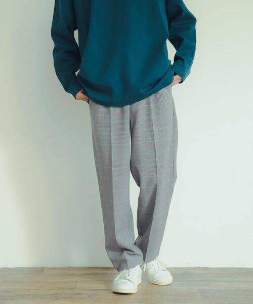 ITEMS URBANRESEARCH（アイテムズ アーバンリサーチ）の「ストレッチ×ウォッシャブル裏キモウスラックス（その他パンツ・メンズ・ベージュ/ブラック/チェック/グリーン・SMALL/MEDIUM/LARGE）」の9枚目の写真