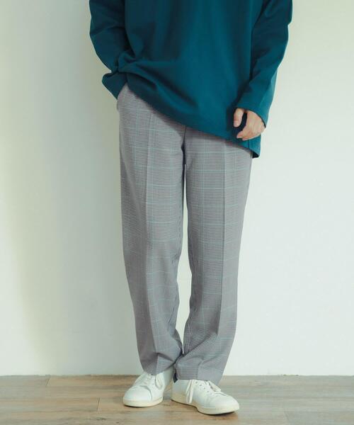 ITEMS URBANRESEARCH（アイテムズ アーバンリサーチ）の「ストレッチ×ウォッシャブル裏キモウスラックス（その他パンツ・メンズ・ベージュ/ブラック/チェック/グリーン・SMALL/MEDIUM/LARGE）」の10枚目の写真