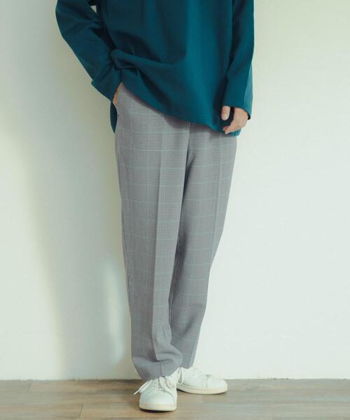 ITEMS URBANRESEARCH（アイテムズ アーバンリサーチ）の「ストレッチ×ウォッシャブル裏キモウスラックス（その他パンツ・メンズ・ベージュ/ブラック/チェック/グリーン・SMALL/MEDIUM/LARGE）」の12枚目の写真