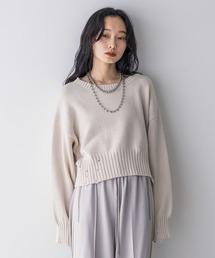 JEANASIS | 12Gダメージショートプルオーバー/983129(ニット/セーター)