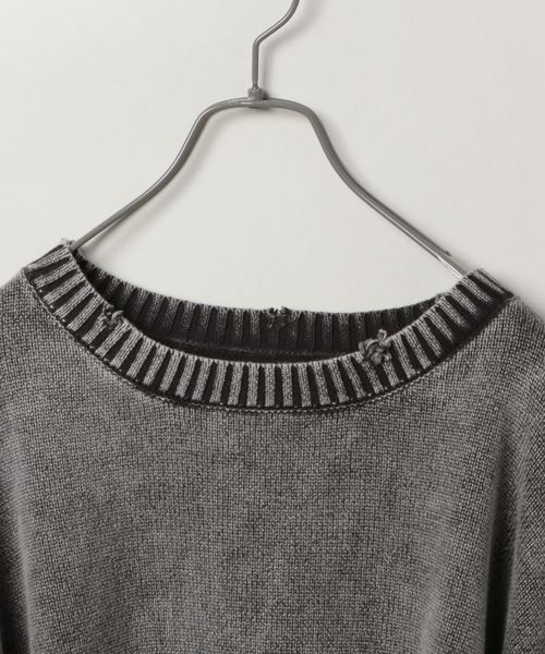 JEANASIS（ジーナシス）の「12Gダメージショートプルオーバー/983129（ニット/セーター・レディース・アイボリー/レッド/ブラック系その他・FREE）」の9枚目の写真