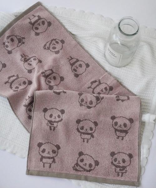 Port（ポート）の「【 Port / ポート 】 パンダ ジャガード フェイスタオル（タオル・レディース・ブラック/ホワイト/ブルー/ホワイト系その他/ピンク・FREE）」の5枚目の写真